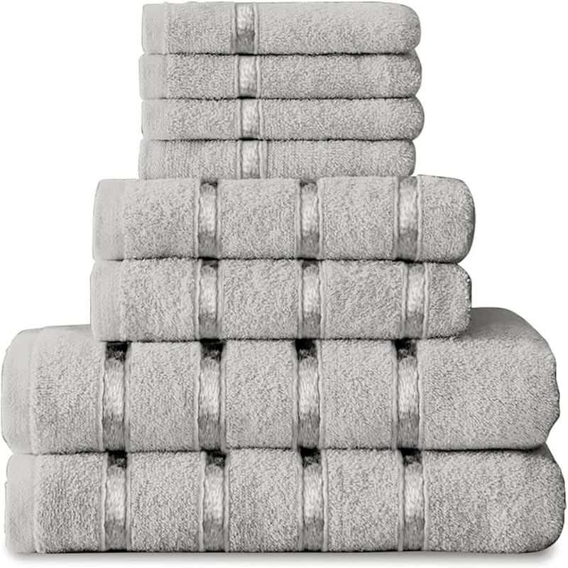 GC Gaveno Cavalia 8 Piece Towel Bale Set 450 GSM Silver 4F 2H 2B