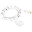 GE 12-Feet Indoor Extension Cord with Tamper Guard, White, 51954