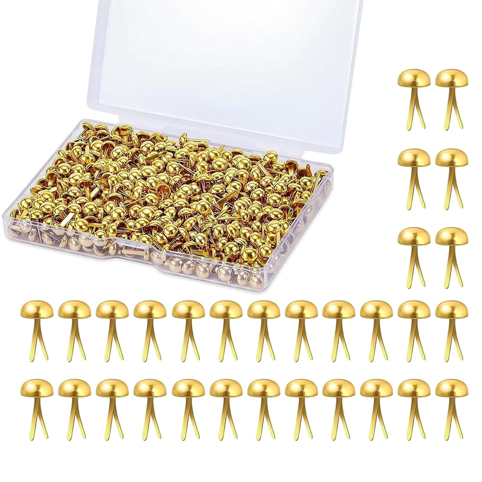 ANBOO 500 Pieces Mini Metal Brads Round Brads for Scrapbooking, DIY, Paper, Crafts and Craft