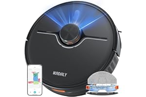 NADALY D200 Robot Vacuum and Mop Combo, Lidar Navigation Robot Vacuum Cleaner, 6000Pa Suction, 200Mins Runtime, Wi-Fi/App/Alexa Control, Self-Recharging Robotic Vacuum for Carpet Pet Hair Hard Floor