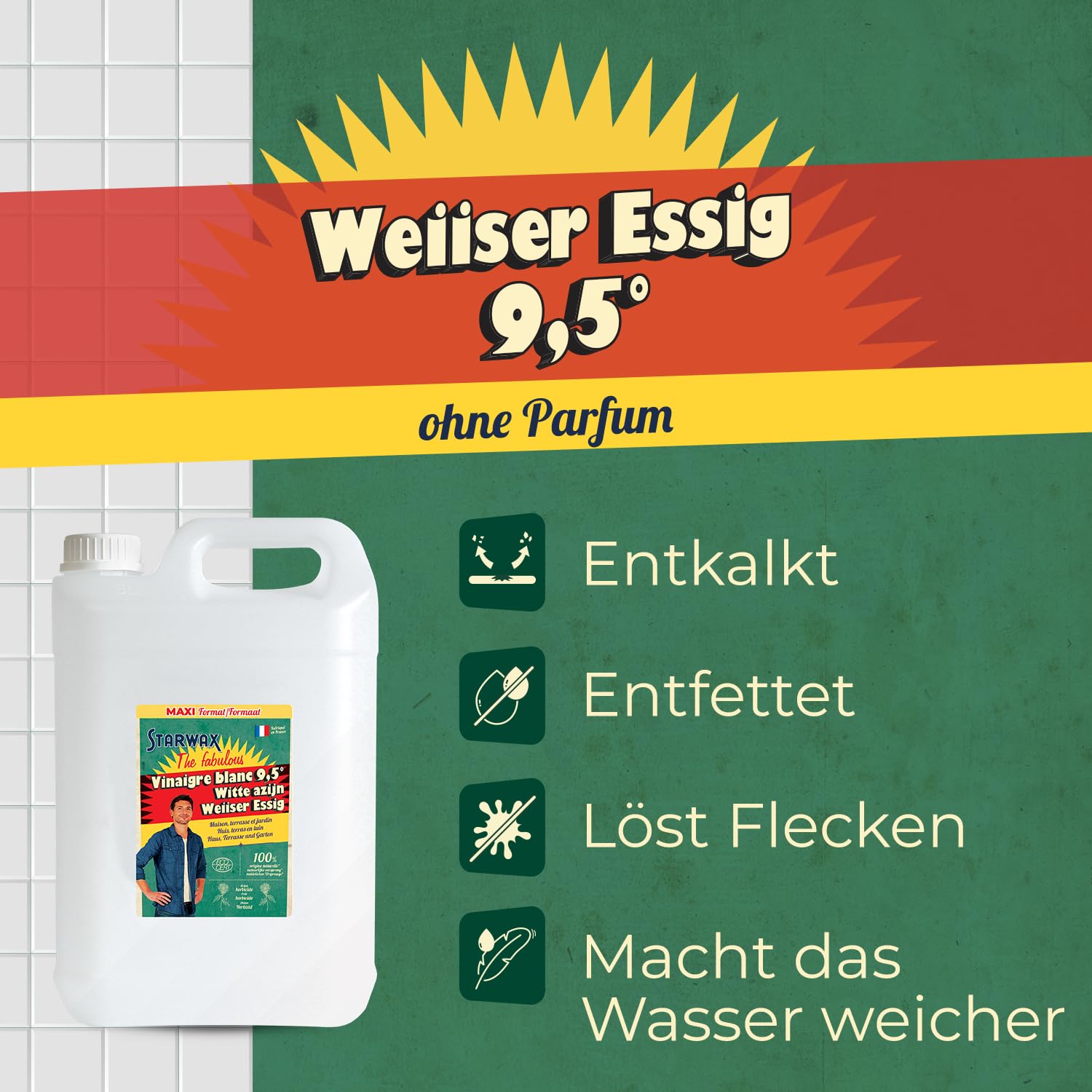 STARWAX FABULOUS Weißer Essig 9,5° 6 l 2