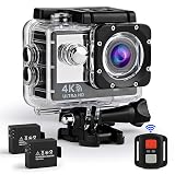 Ifecco Cámara Deportiva WiFi 4k Ultra HD 16MP Cámara de acción Impermeable 30M G