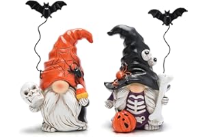 Hodao Halloween Gnome Duo Set Exquisite Fall Swedish Elf Dwarf Figurines-Table Gnome Decorations for Indoor Home Decor-Perfect Addition to Your Halloween Decor (2PCS)