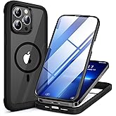 Miracase Magnetic Case for iPhone 13 Pro 6.1 Inch,with MagSafe,Built in Screen Protector,Full Body Protective(Black)