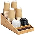 Mind Reader Cup and Condiment Station, Countertop Organizer, Coffee Bar, Rayon from Bamboo , 8.25"L x 14.75"W x 5.25"H, Brown