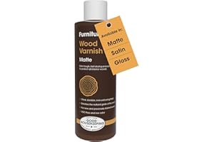 ​Furniture Clinic Wood Varnish | Matte | Polyurethane Waterproof Coating | Water Based Clear Coat | Wood Sealer for Indoor & Outdoor Furniture | Perfect for Chairs, Tables, Cabinets | 250ml / 8.5 Oz