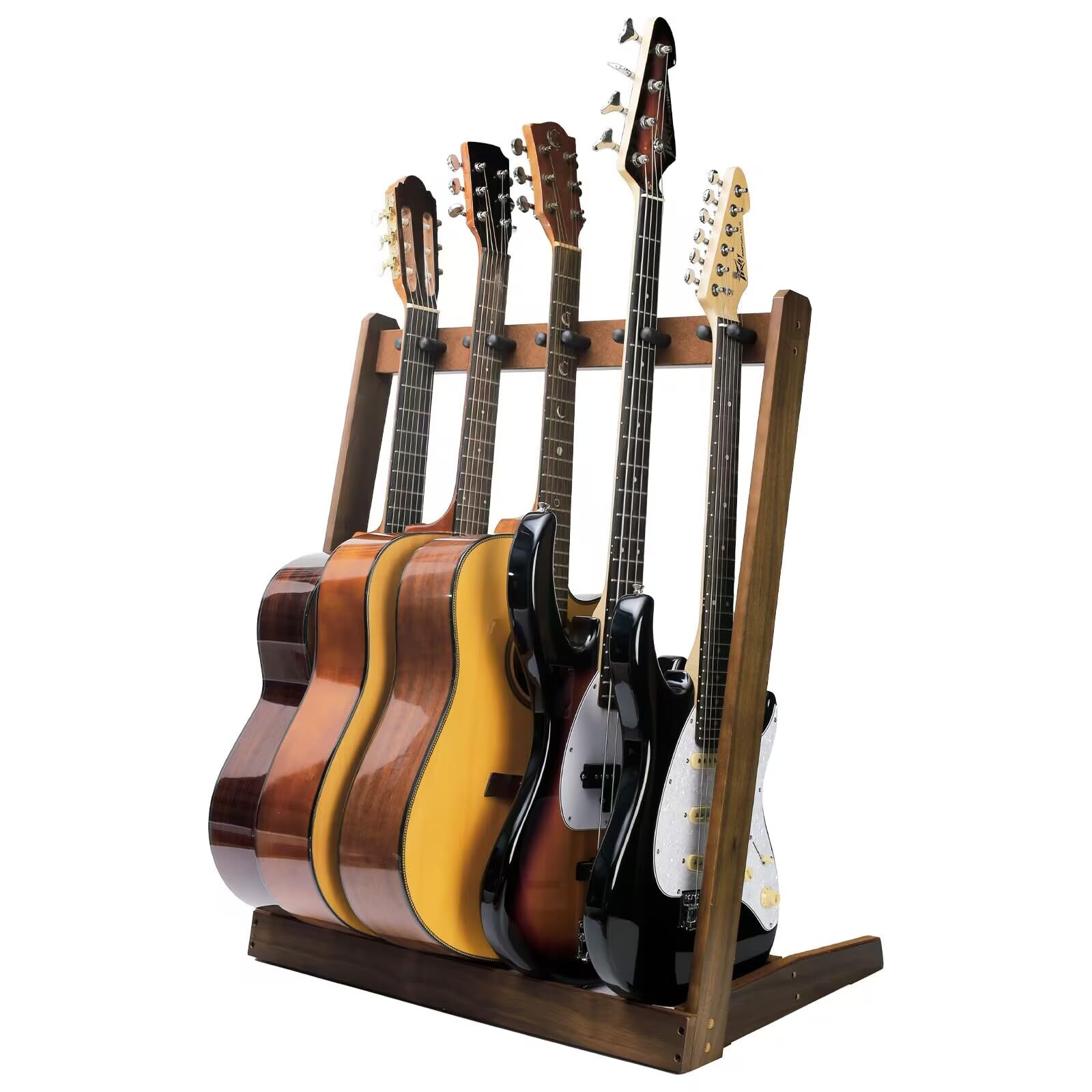 KingPoint Multi Guitar Stand, Wood Rack, Display Stand, Universal Guitar Display