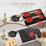 Karinear Ceramic Hob 4 Zone 60cm Electric Cooker Pause Function Safe Lock view 3