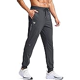 G Gradual Men's Joggers with Zipper Pockets Athletic Workout Gym Pants Stretch Running Track Jogging Sweatpants for Men