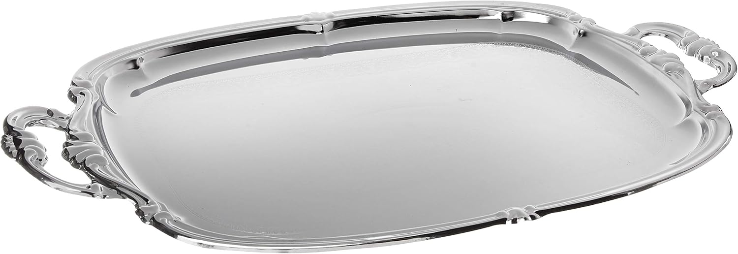 Winco CMT1912 Oblong Tray with Integrated Handle, Chrome