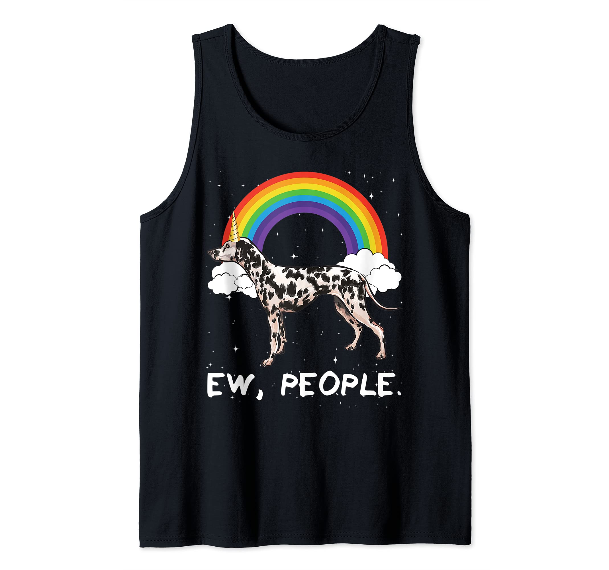 Rainbow Dalmatian Ew People Unicorn Dog Tank Top