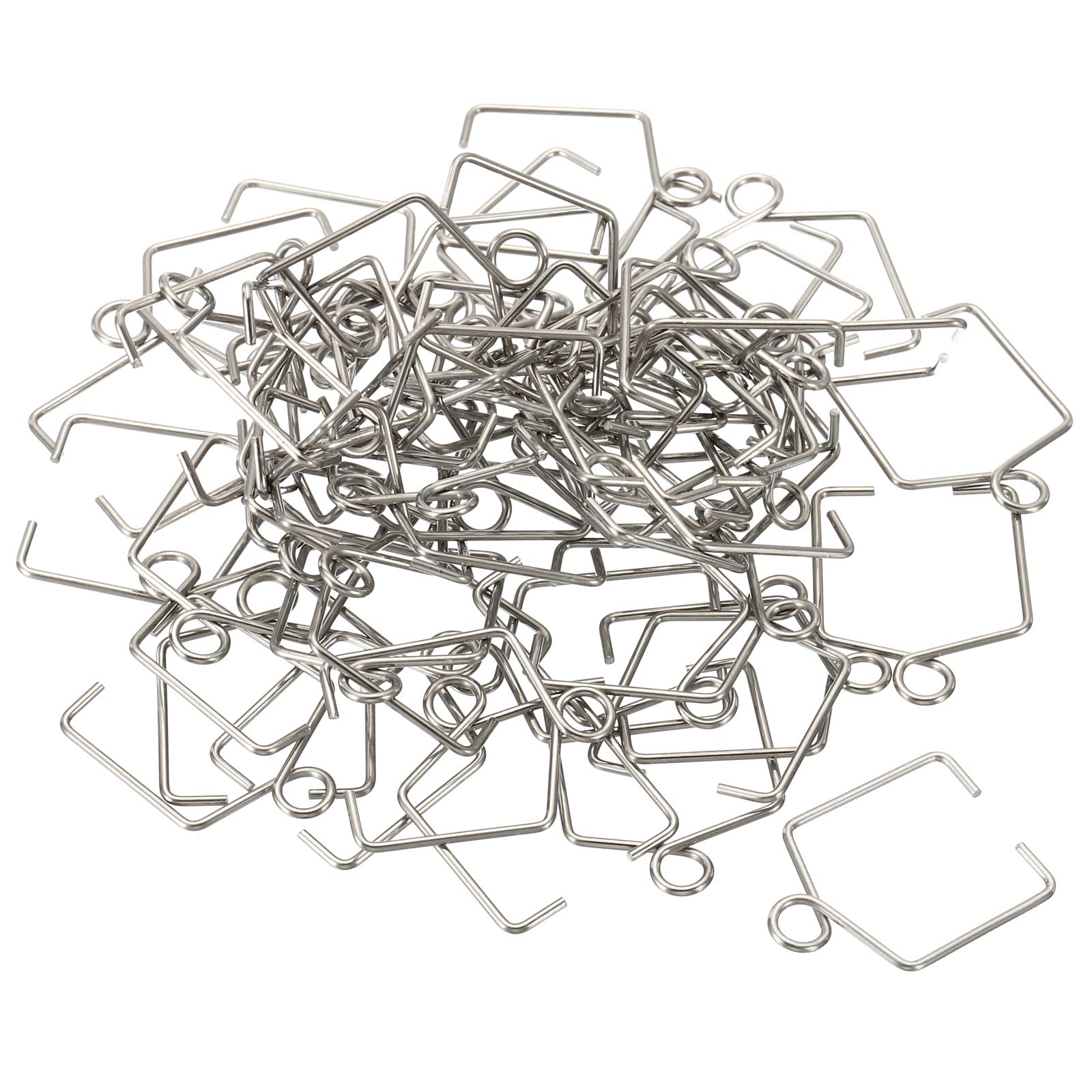 PATIKIL Chandelier Connector Clip, 60 Pack 25mm L x 20mm W Chandelier Stainless Steel Buckle Replacement for DIY Fastening Crystals Ball Prism Part, Silver