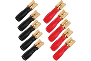 Outanaya 10 Pcs 4.8P Pure Copper Gold-Plated Spade Terminals Quick Splice Insulated Wire Connectors for Car