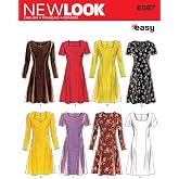 New Look 6567 Women's Dress Sewing Pattern, Sizes 6-16