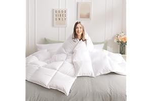 BEDENSIT Comforter, Goose Feather Down Alternative Bed Comforter, Quilted White Comforters King Size, All Season Duvet Insert Comforter with Corner Tabs,Soft Luxury Hotel Comforter