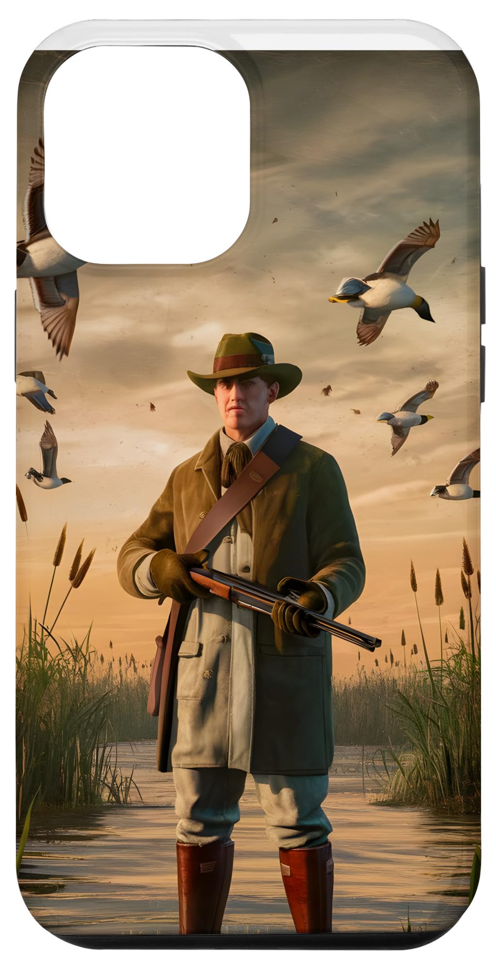iPhone 14 Pro Max Duck Hunter Men Vintage painting Case