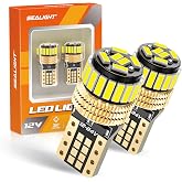 SEALIGHT 194 LED Bulb 6000K White 168 T10 2825 W5W 600% Brightness Wedge Interior Car Bulbs Replacement for License Plate Lights Dome Map Door Courtesy Trunk Parking, 2 PCS