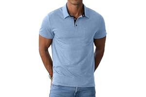 Sailwind Men's Cotton Polo Shirts Short Sleeve Casual Shirts Classic Collared Golf Shirt with Pocket