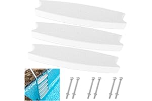 ZOMOFEW 3PCS Universal 18" Swimming Pool Ladder Steps, Swimming Pool Replacement Ladder Steps,Heavy-Duty Molded Plastic Swimming Pool Ladder Rung Step with Stainless Steel Bolts,Fit for Most Pools