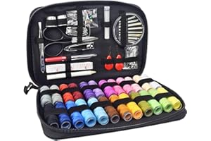 JAJADAH Portable Sewing Box Kit, Thread Stitches Needles Button Sewing Starter Kits, Sewing Supplies Accessories for Women/Mom/Traveler/Adults/Beginner/Emergency (99)