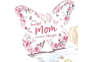 Mothers Day Gifts for Mom from Daughter Son: Eletorot Unique Mom Birthday Gifts, Butterfly-Shaped Acrylic Keepsake Decorations, 5x3.8 inch Christmas Presents Ideas for Love Mom Grandma Wife