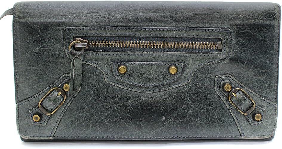 Amazon バレンシアガ Balenciaga クラシック コンチネンタル 二つ折り財布 モスグリーン レディース レザー 中古 財布