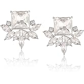 ATIMIGO Vintage Rhinestone Crystal Cluster Drop Earrings Art Deco Hypoallergenic Earrings for Women Wedding Bridal Prom Formal