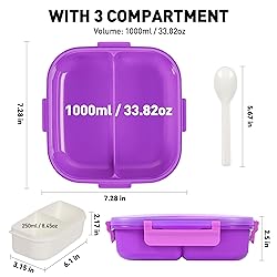 AGREON Square Bento Box with Removable Compartments