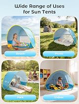 Glymnis Pop Up Baby Beach Tent UV Protection Sun Shelter with Mini Pool view 6