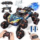ADUSRIZ 8WD Gesture Sensing Road Stunt Car, Remote Control Cars with LED Light, Music and Spray, Drift RC Car Toys Gifts for 6-12 Years Old Boys Girls