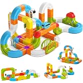 208pcs Electric Train Set for Kids, Infinity 3D STEM Train Track Building Toys, USB Rechargeable Racer Car, Gift for Boys Ages 3-8