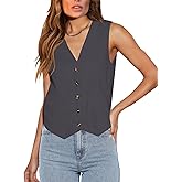 Floral Find Womens Casual Button Down Sleeveless Vest Fully Lined V Neck Business Jacket Waistcoat with Pocket