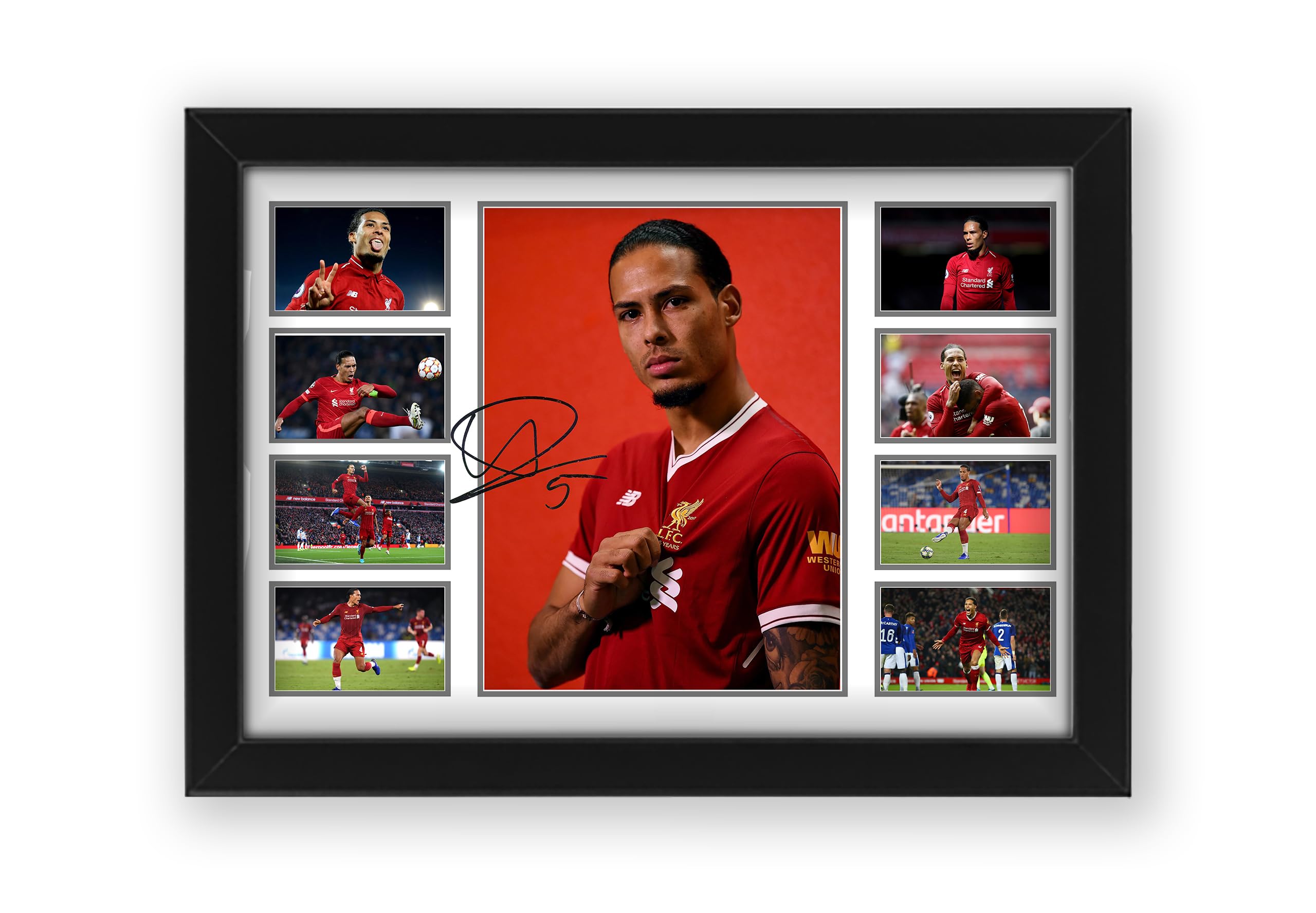 Virgil van Dijk (Liverpool FC) Signed Poster Print - Limited Edition Autograph Fan Gift – Collectible Memorabilia Merchandise (Framed A3 (30x40cm))