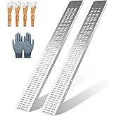 Heavy Duty 1500LB Loading Ramp,Steel Ramp for Hand Truck Motorcycle ATV | 2 Pack with Safety Straps and Gloves