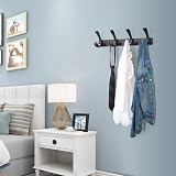 BOOKARROW Coat Hook Wall Mounted Matt Black Heavy Duty Aluminum Wall Coat Rack view 9