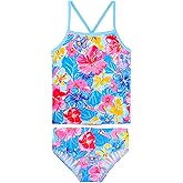 TFJH E Girls Bikini Swimsuits 2-Pieces Tankini Bathing Suits Rashguard Set 3-12Y
