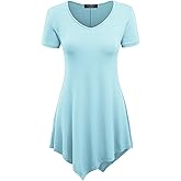 Made By Johnny Women's Short Sleev Swing Shirt Casual Tunic Top