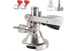 Hilangsan A type Keg Coupler German Slider A System Keg Coupler Stainless Steel Probe Beer Keg Tap for German A system Keg Coupler with Relief Valve Beer Barrel Coupler Kegerator Parts