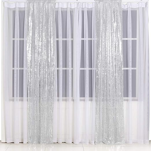 Amazon Com Eternal Beauty Glitter Sequin Backdrop Curtains For