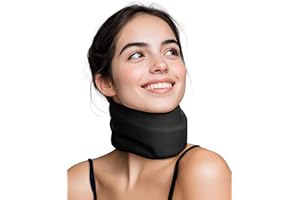 QWNCCET Neck Brace Cervical Collar - Neck Support Brace for Sleeping, Soft Foam Wraps Keep Vertebrae Stable and Aligned for Relief of Cervical Spine Pressure Black Medium(12.6-15.8 Inch)