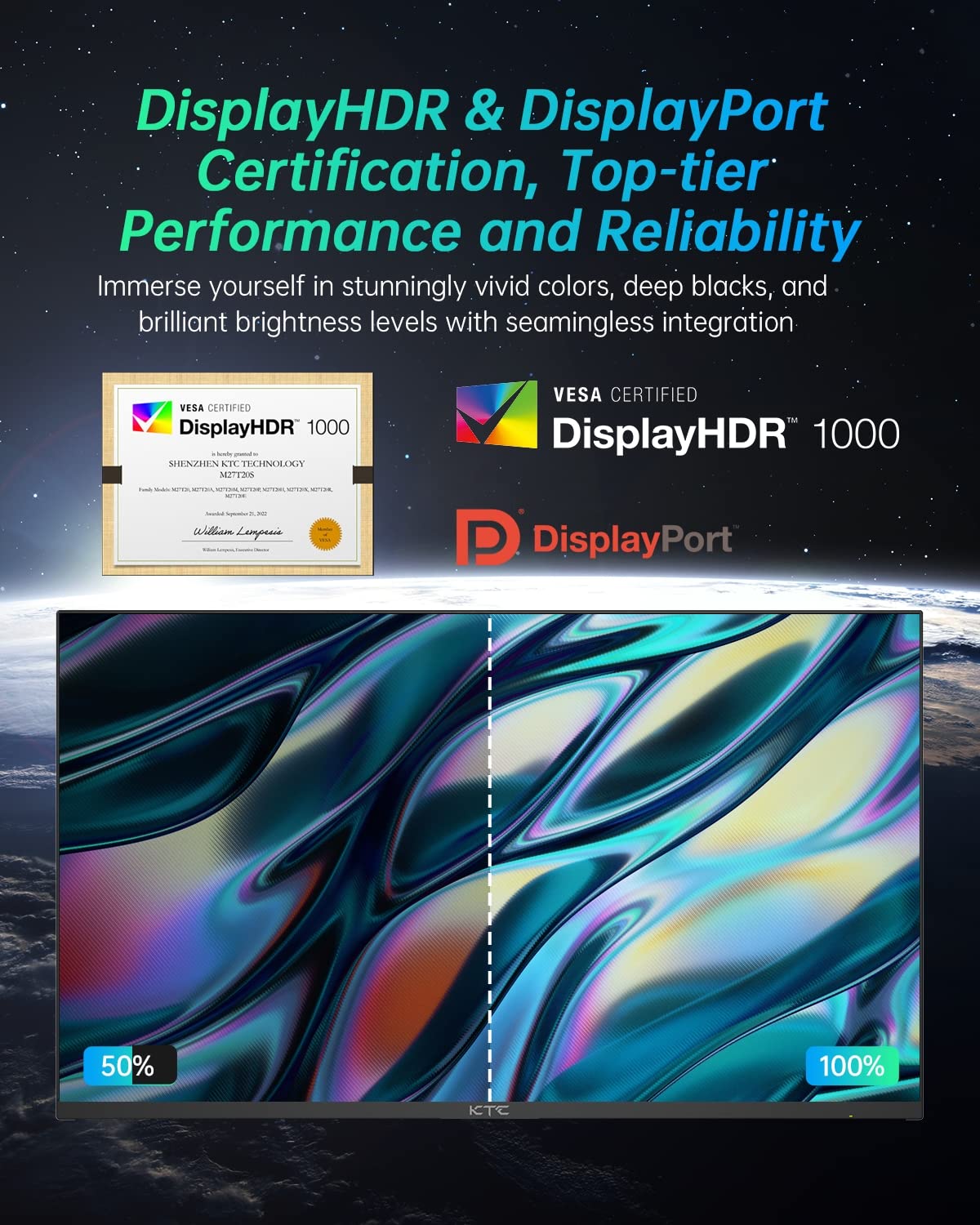 KTC 27 inch Computer Monitors (4K 165Hz MiniLED)