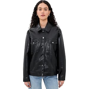 ANINE BING Women's Rory Jacket in Black Recycled Leather