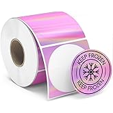 WONLABEL 2×2 Round Thermal Labels for T50M Pro/M110/M100/M220 Label Makers, 2 inch Stickers Thermal Printer Labels for Small Business Barcode & Packaging, Holographic Purple, 140 Labels/1 Roll