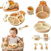 Kit Alimentação Para Bebê Refeição Introdução Alimentar 7 Peças Prato Copo Tigela E Talheres Infantil