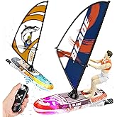 DEERC 2 Pack Remote Control Boat for Kids,2.4Ghz RC Sailboat with LED Lights for Pools,Lake and Bathtub,Summer Outdoor Water 