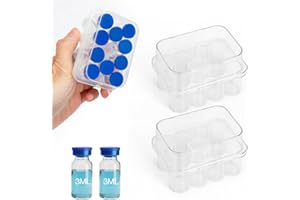 2 Packs 3ml Vial Peptide Storage Case —10-Slot Insulin & Peptide Organizer Bag for Fridge, Transparent Protector Box Holder f