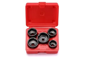 CASOMAN 5 Pieces 3/8" Drive Low Profile Oil Filter Socket Set, Oil Filter Cap Remover and Installer Tool Set, 6 Point, 24mm 2