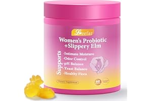 Leefar Her Juicy Feminine Probiotics Gummies, Premium Feminine Balance Gummies with Slippery Elm for Women's pH Balance, Healthy Odor, Flora and Immune Support 30-Day Supply
