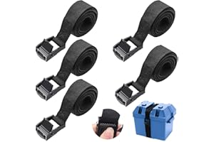 maierke 5 Pack Black 3.93ft (1" x 47.2") Lashing Straps with Buckles (Antirust Alloy)，Reusable Tie Down Cinch Strap with Adjustable Cam Buckle for Packing M1-O-017-1.2