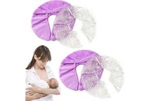 HI FINE CARE Breast Therapy Ice Pack, Breastfeeding Gel Pad, Nursing Pain Relief for Mastitis, Nipple Pain Relief Breastfeeding, plugged ducts, Lactation Pain, Engorgement and Mastitis (Purple)